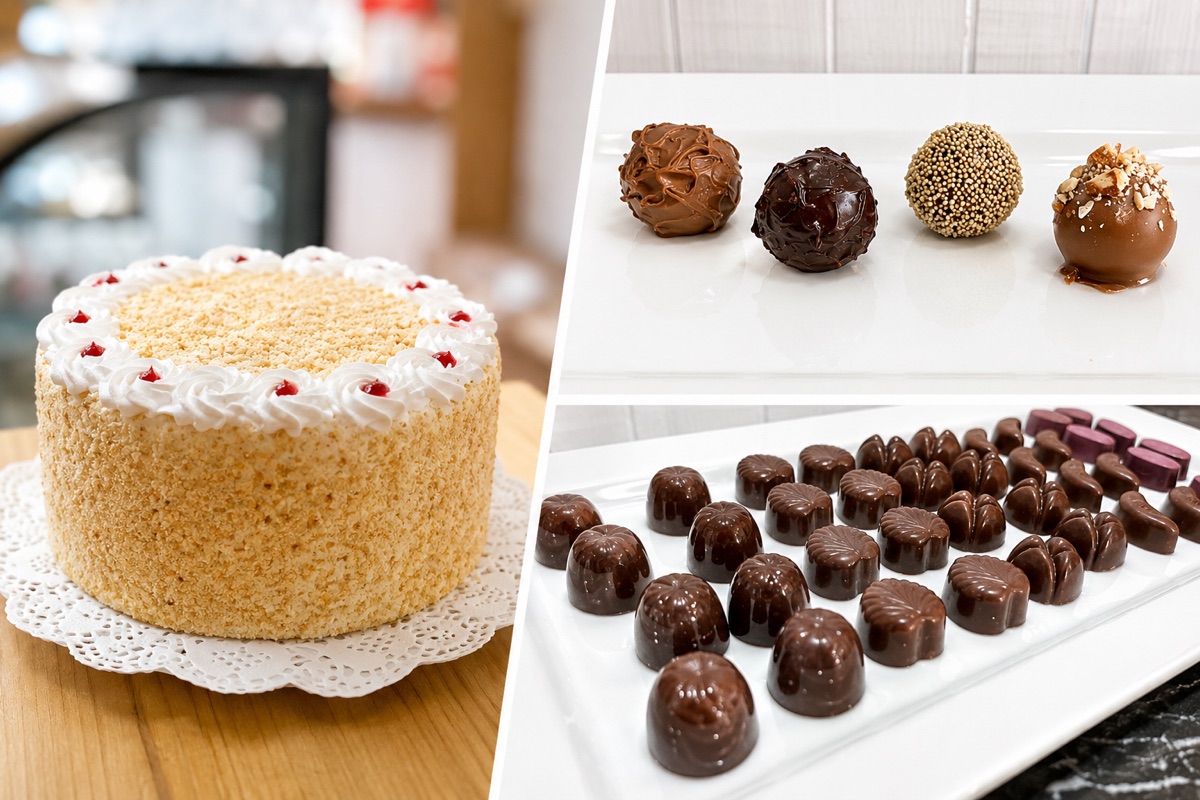 Torta y chocolates artesanales para opciones especiales