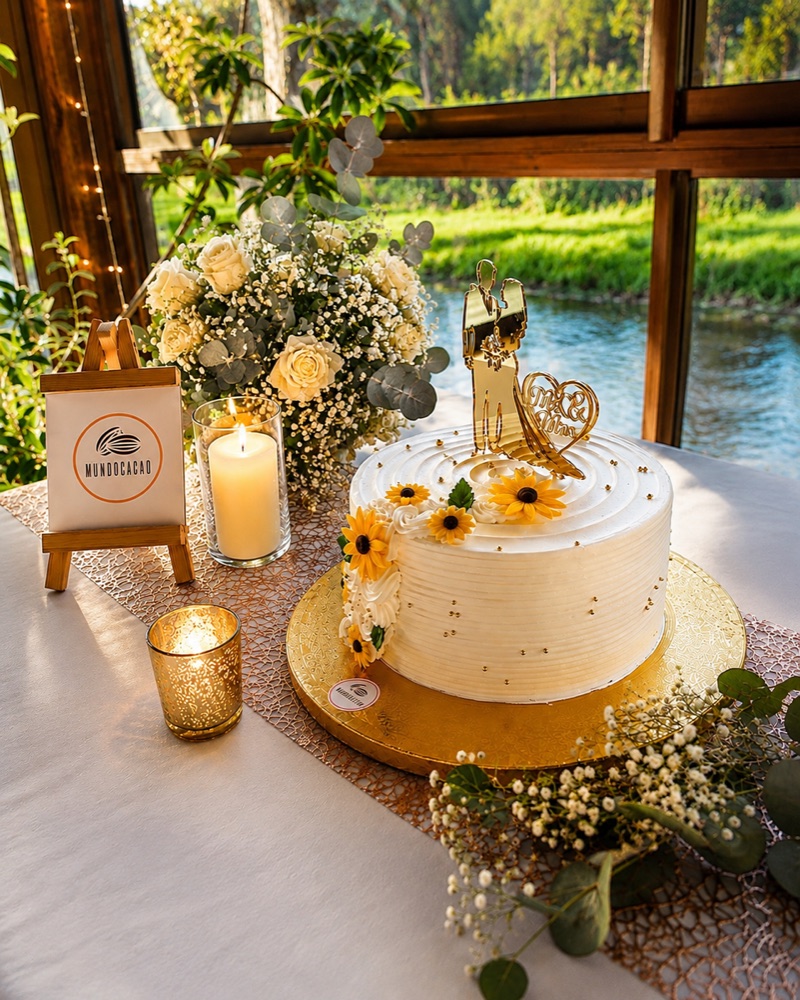 Torta para evento con montaje de banquetería MundoCacao